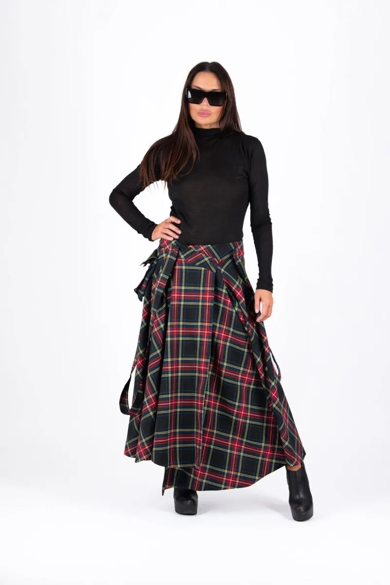 Long Plaid Skirt Zefira