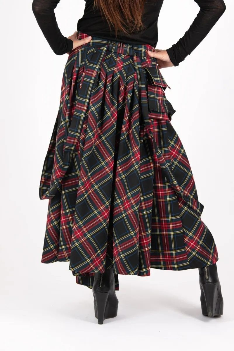 Long Plaid Skirt Zefira