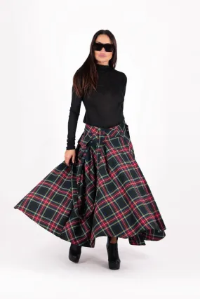 Long Plaid Skirt Zefira