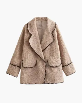 Lorène – Plush lamb wool texture – Quilted jacket