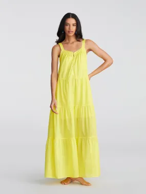 Maira Tiered Button-Front Maxi Dress