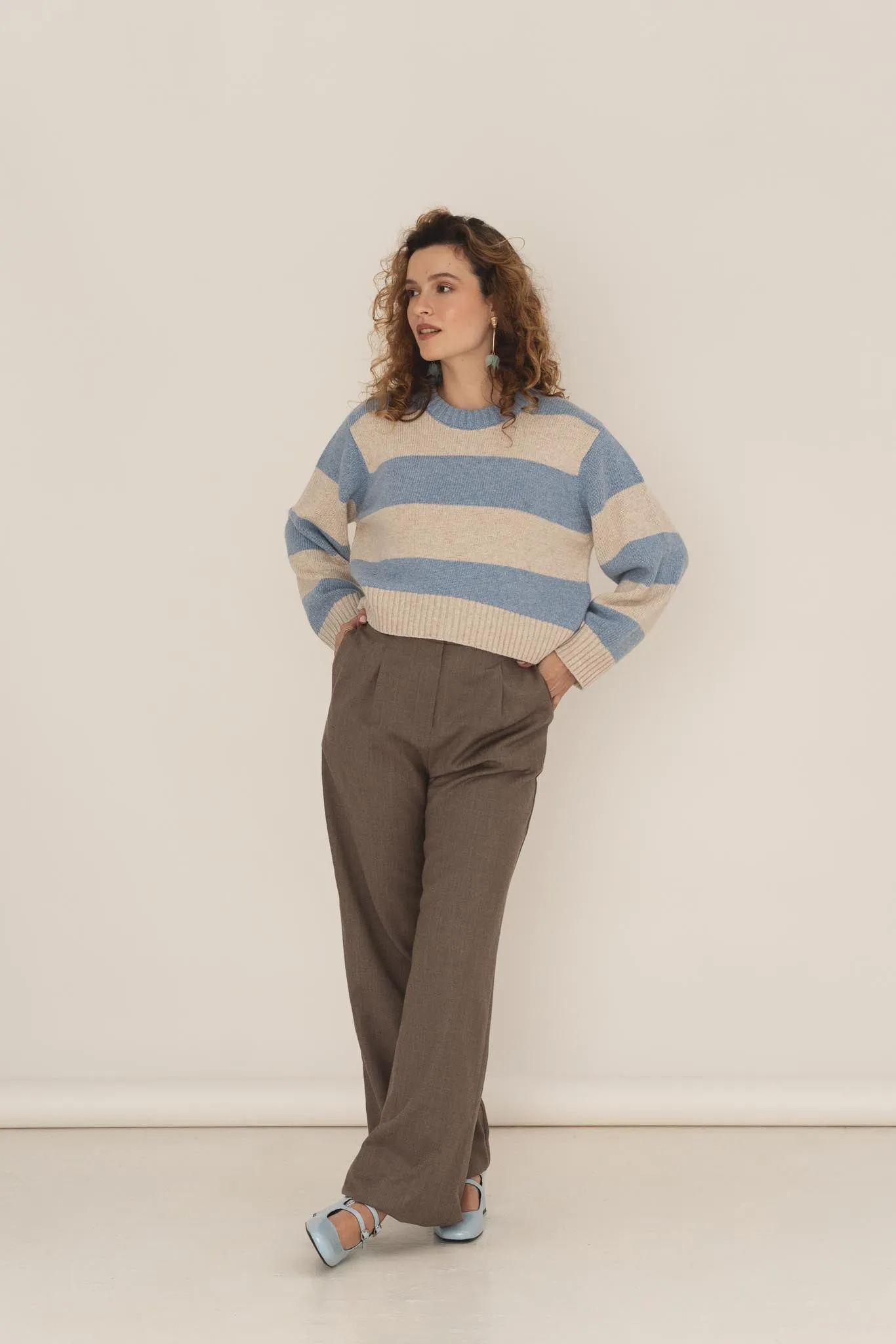 Mara Beige Wool Trousers