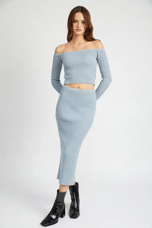 Maxi Knit Skirt With Back Slit