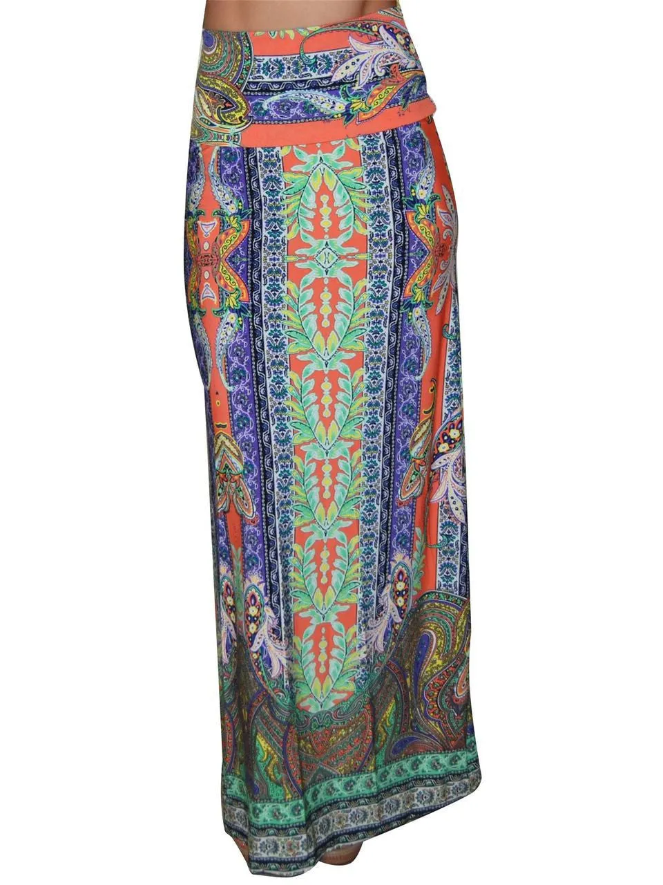 Maxi Skirt Greek Paisley Orange Purple