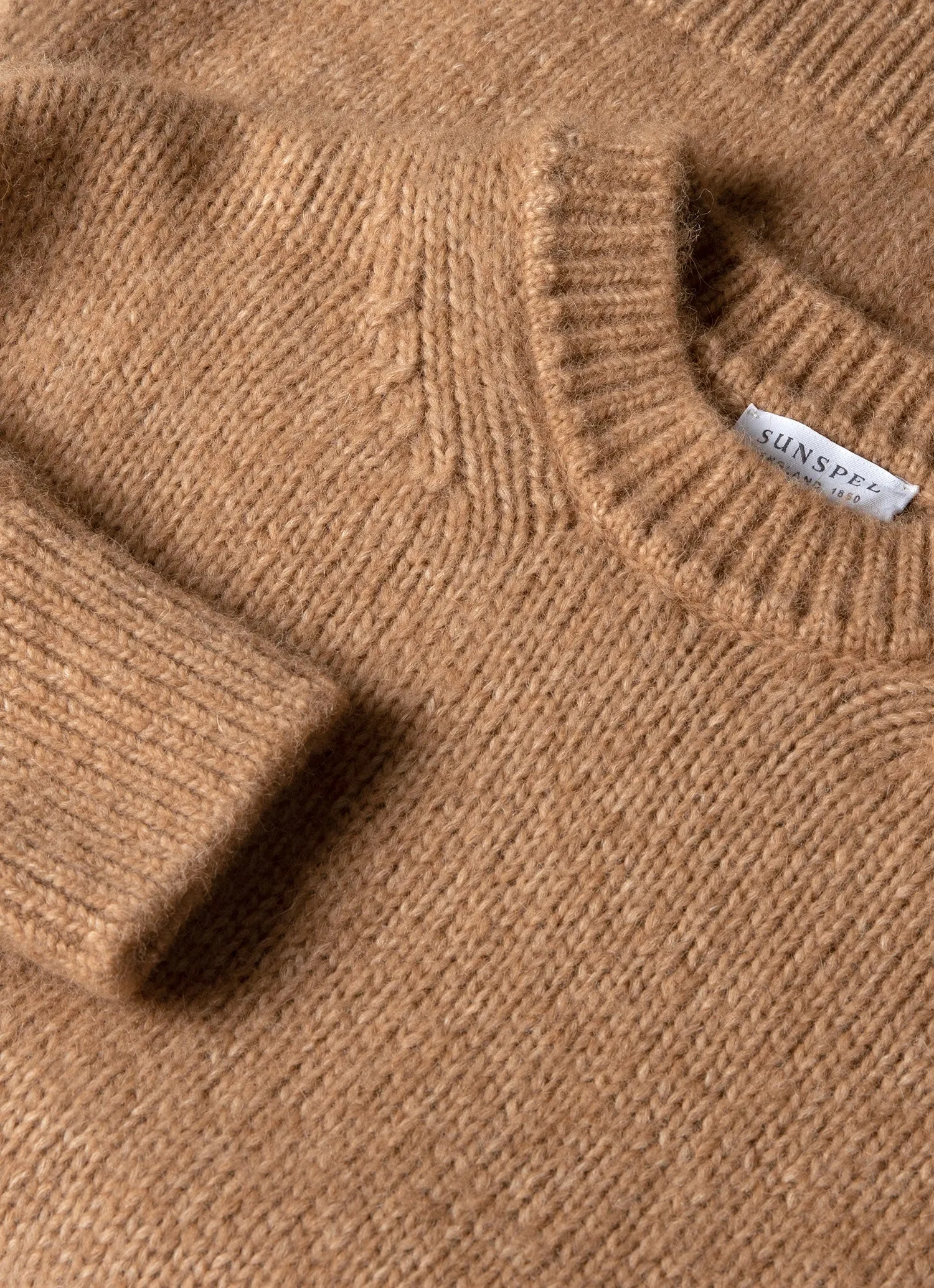 Men's Alpaca Wool Jumper in Light Camel