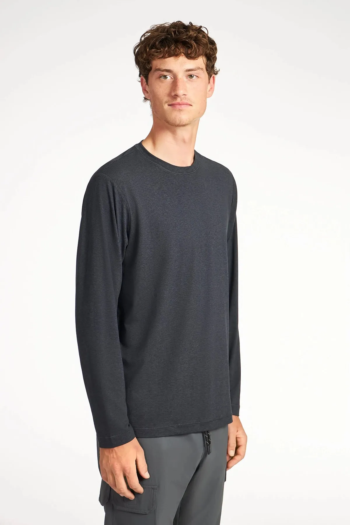 MEN'S BRUSHED SPACE DYE LONG SLEEVE TOP