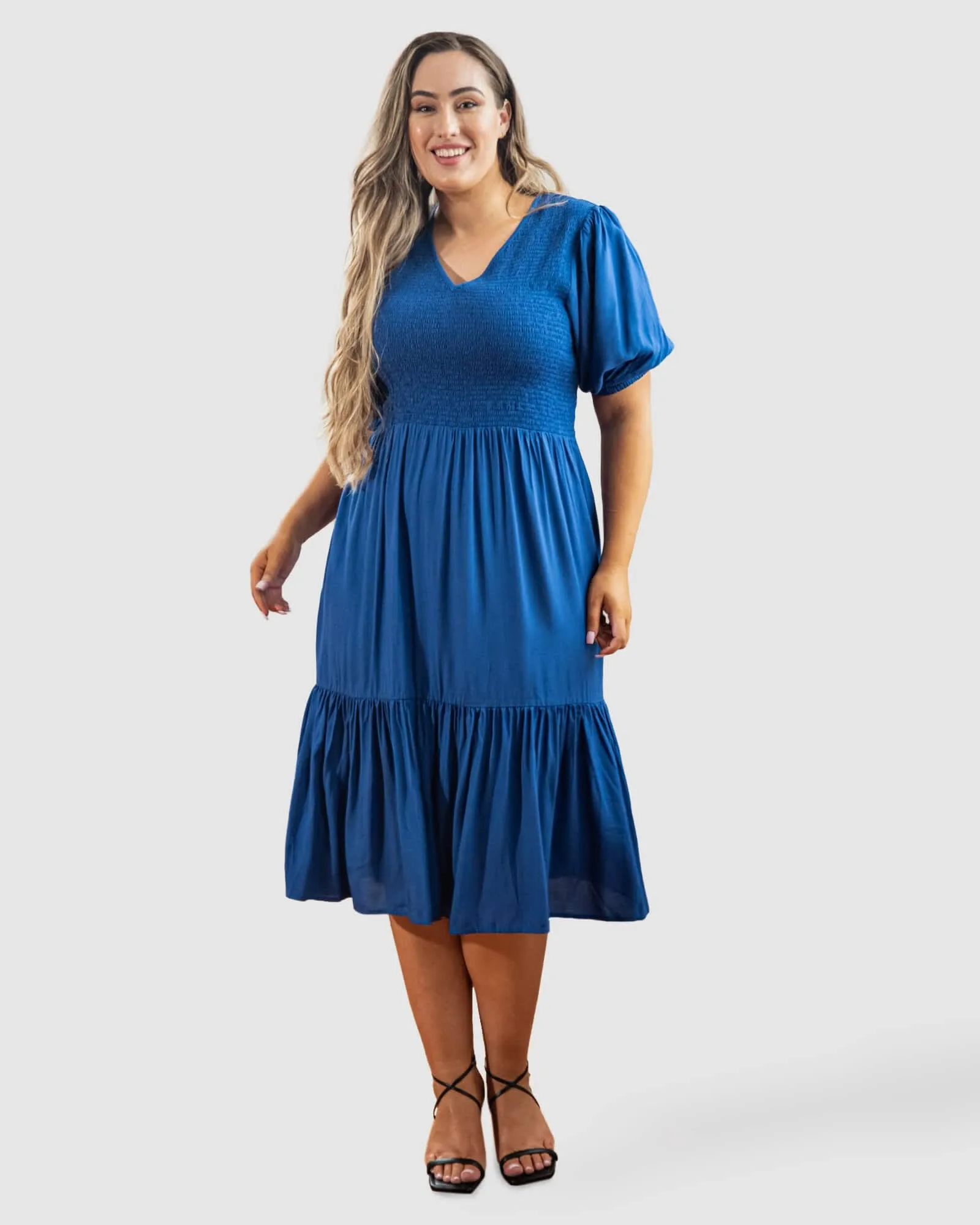 Mia Blouse Sleeve Dress | Cobalt