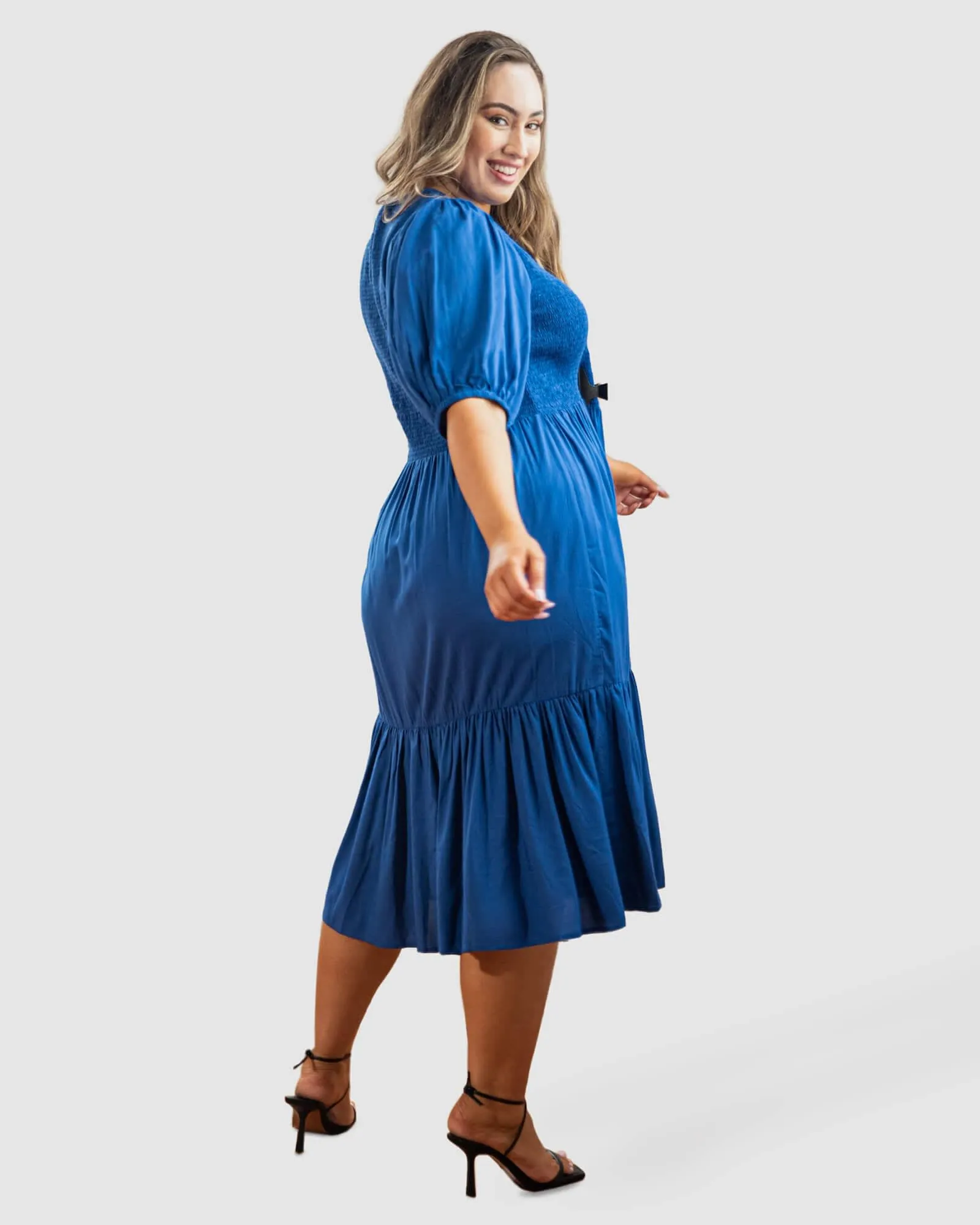 Mia Blouse Sleeve Dress | Cobalt