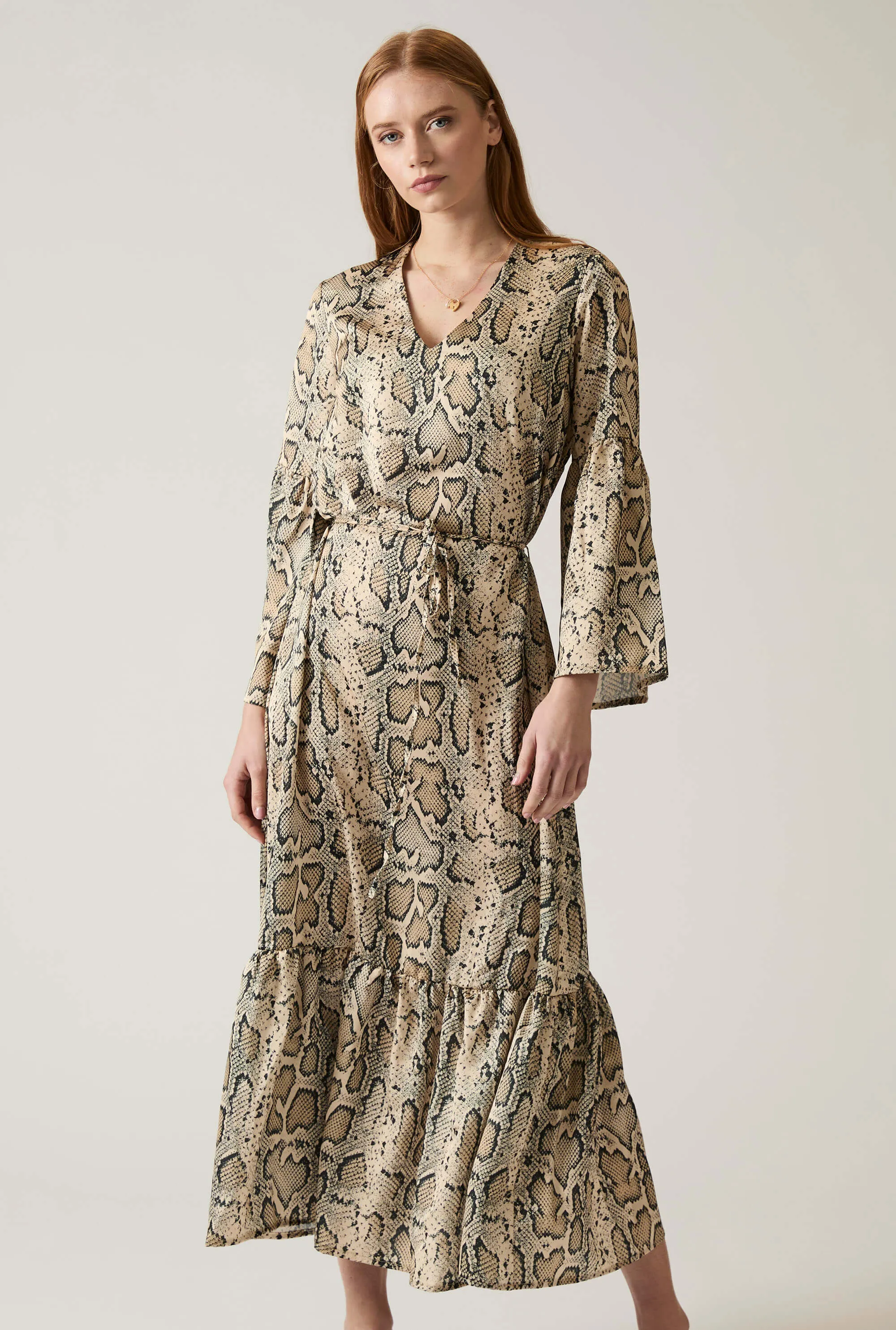 Midi Snake Brown Dress