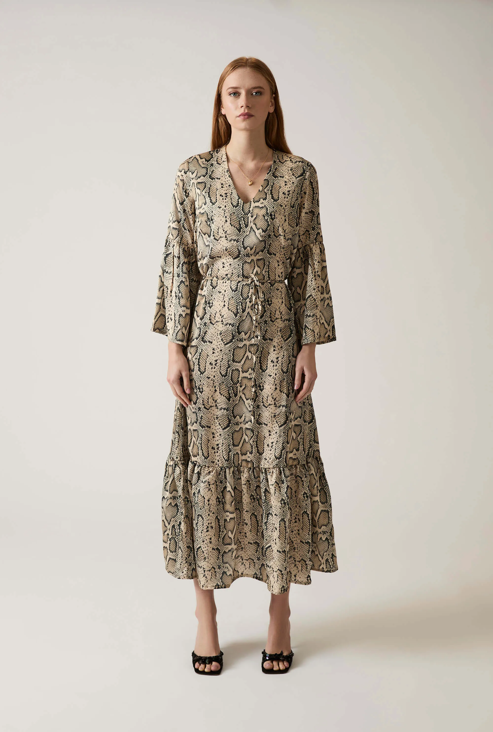 Midi Snake Brown Dress