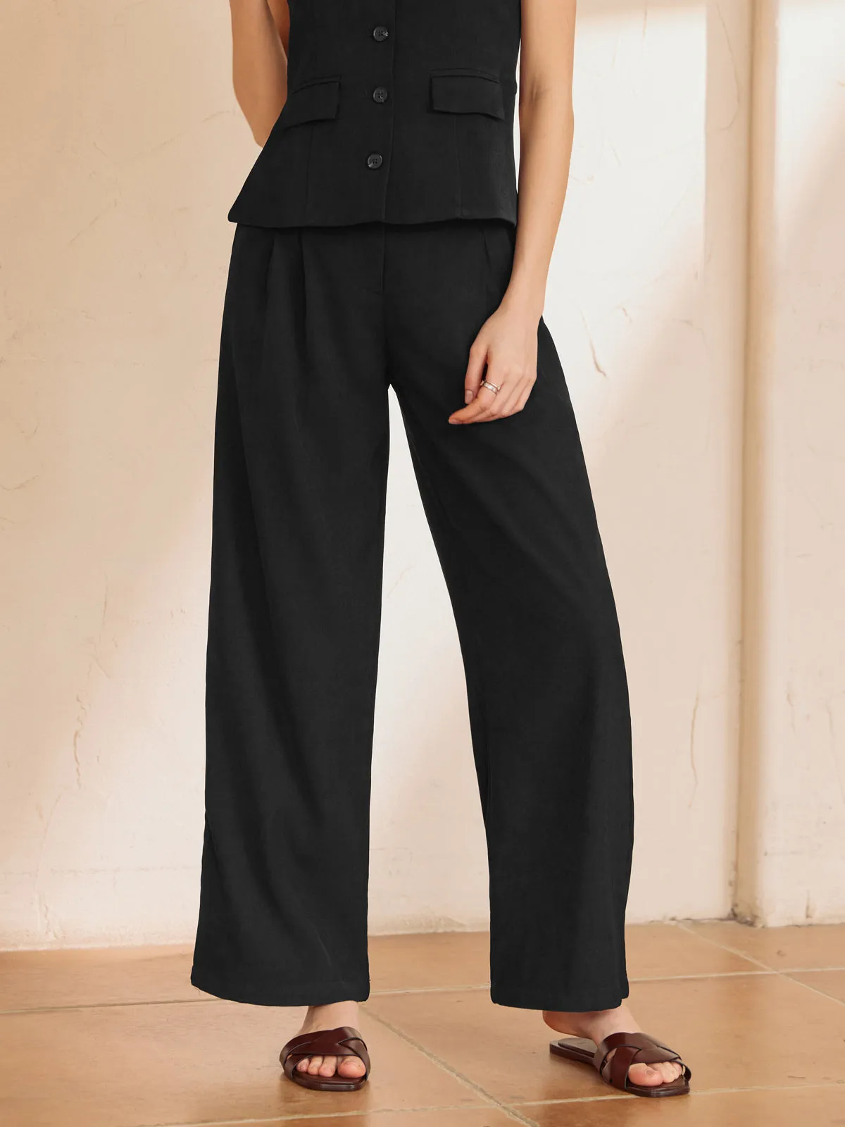 Minimalism Tailored Graceful Straight Leg Pants