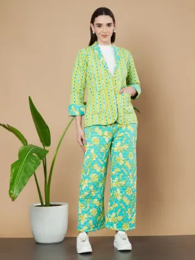 Modern Quilted Blazer Trouser Set for Women