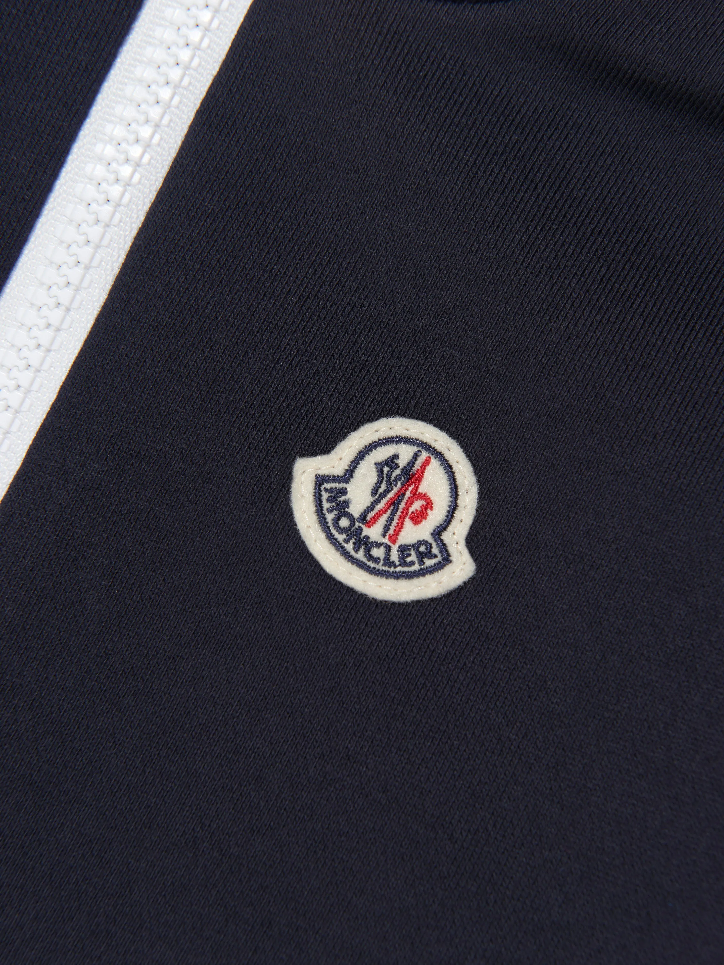 Moncler Enfant Boys Logo Zip Up Sweatshirt in Navy