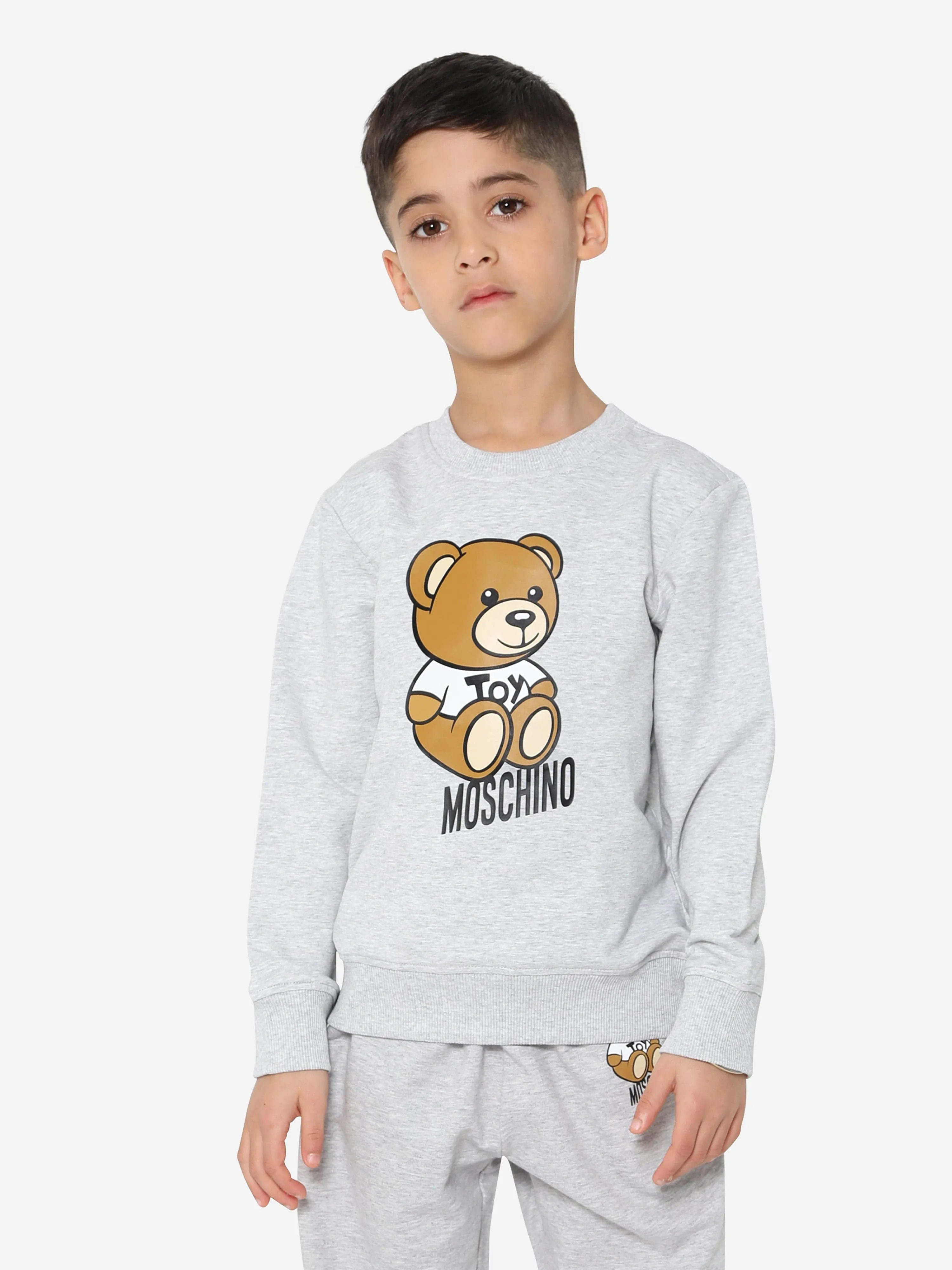 Moschino Boys Teddy Logo Sweatshirt in Grey