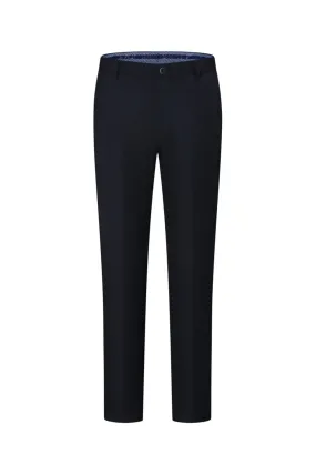 Multi-Way Stretch Smart Fit Plain Suit Pants with Elastic Waist Band