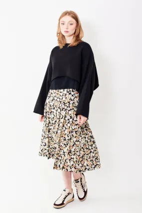 N°21 Flowing Floral Print Pleated Skirt