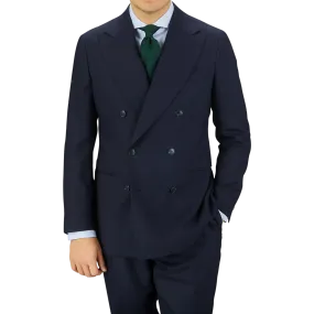 Navy Blue Super 100s Wool DB Suit Jacket