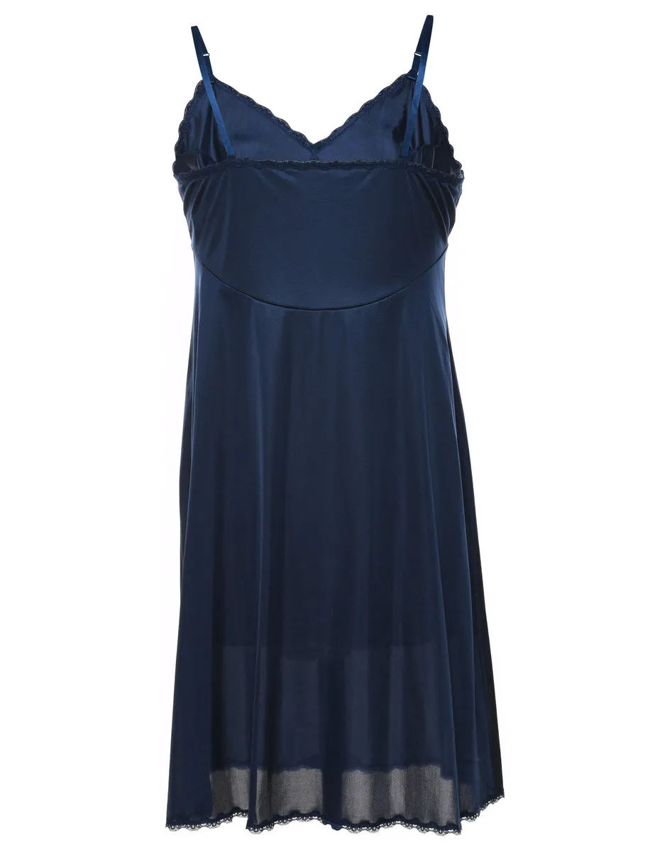 Navy Lace Slip Dress - S