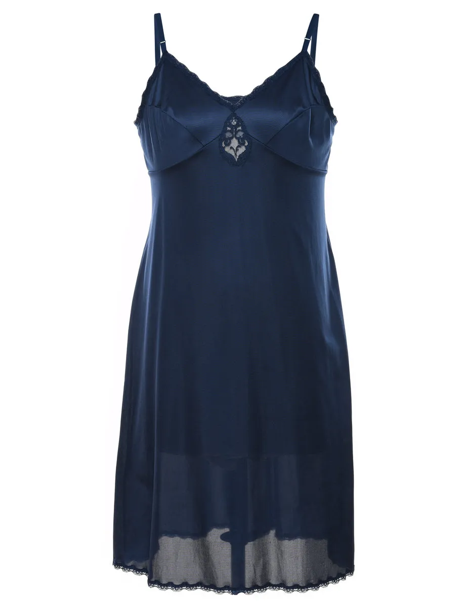 Navy Lace Slip Dress - S