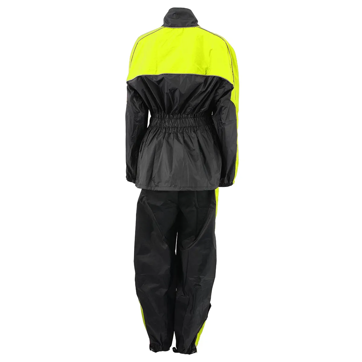 NexGen Ladies XS5001 Black and Hi-Vis Yellow Water Proof Rain Suit with Reflective Piping