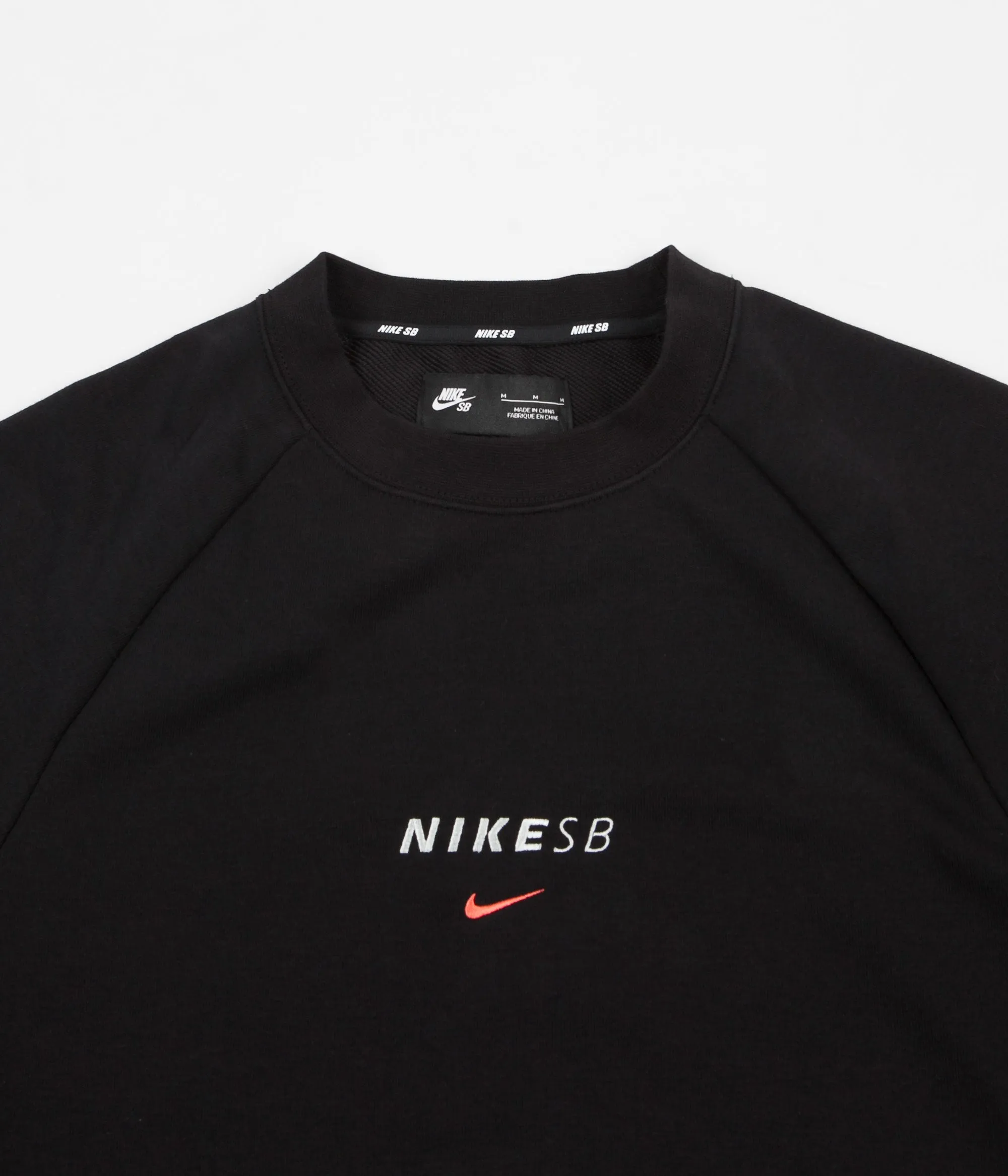 Nike SB Dry Everett Crewneck Sweatshirt - Black / Solar Red