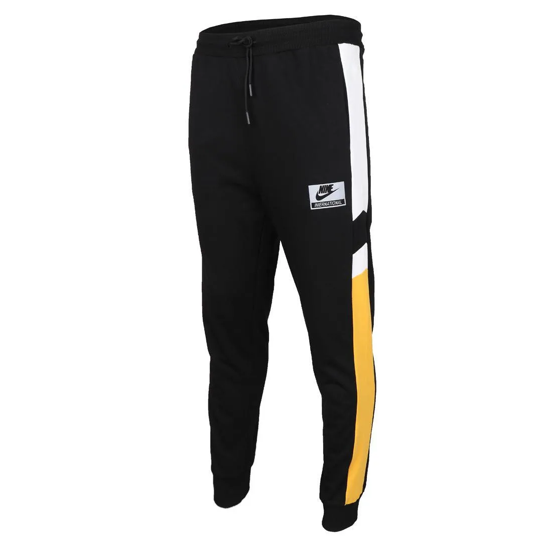 NK International Sportswear Men's Joggers- Black Yellow