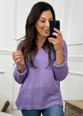 Nora Purple Fine Knit Top