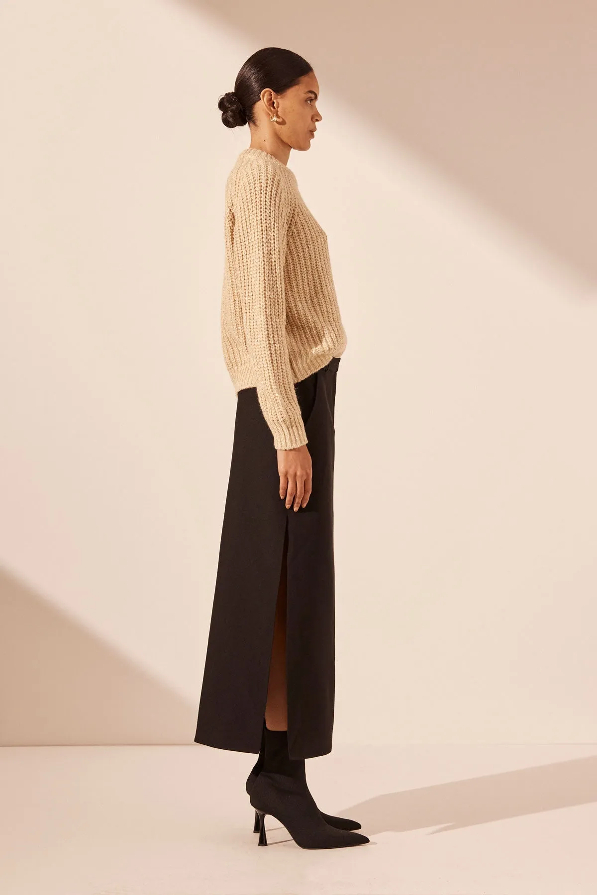 OLIVIA RELAXED JUMPER - OAT/ IVORY