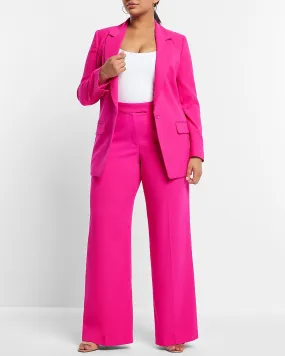 One Button Cinched Boyfriend Blazer in Neon Berry