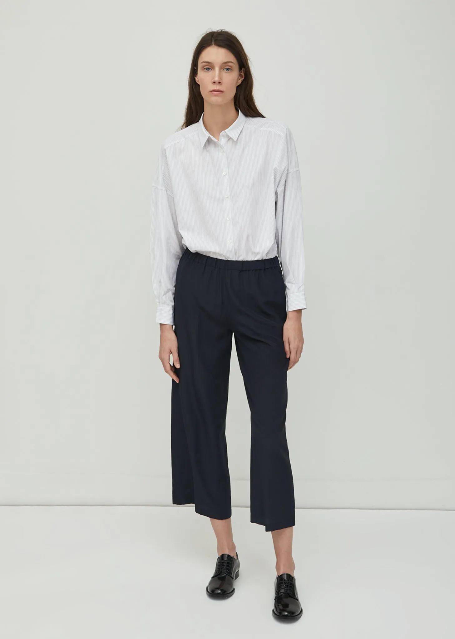 Oversized Microstripe Shirt