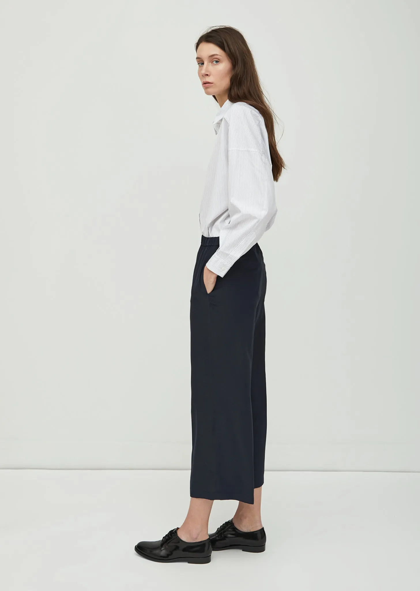 Oversized Microstripe Shirt