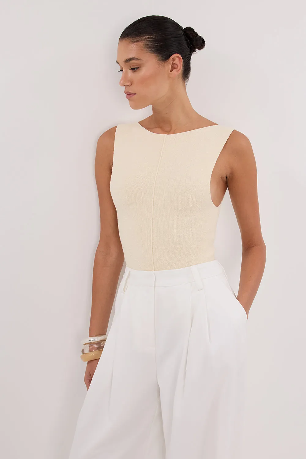 OWEN CREAM BOAT NECK TOP