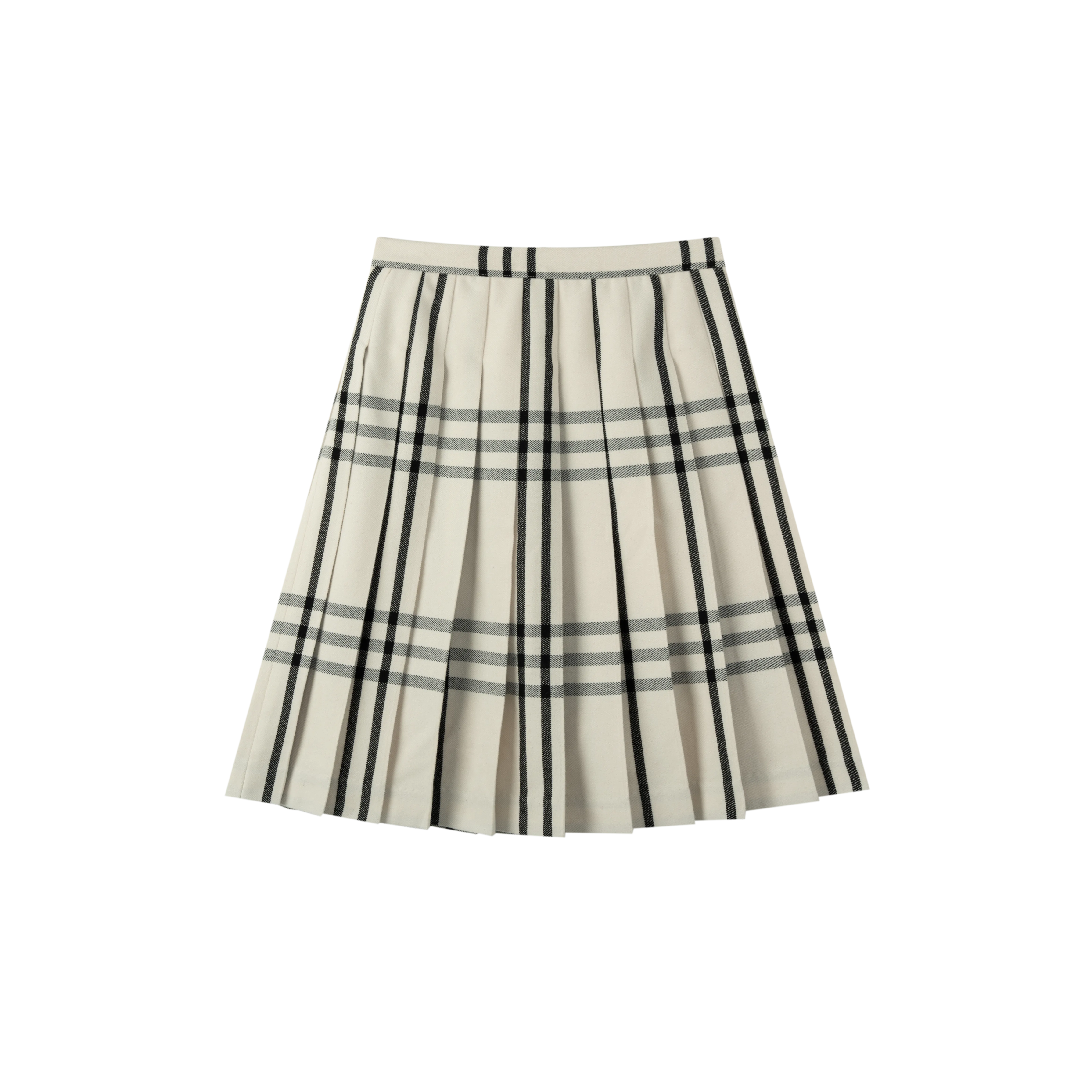 plaid pleated skirt - creme plaid