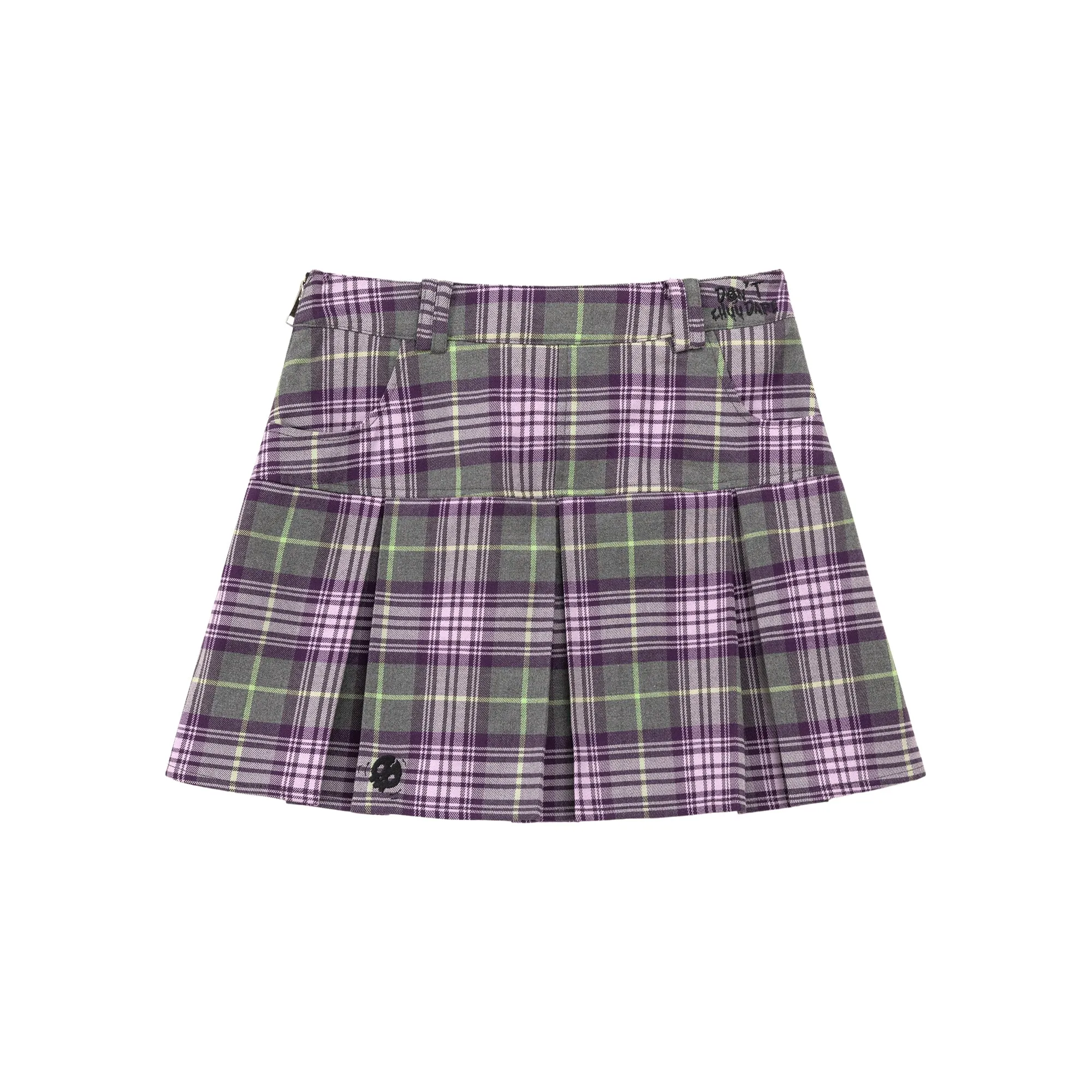 Pleated Check Mini Skirt