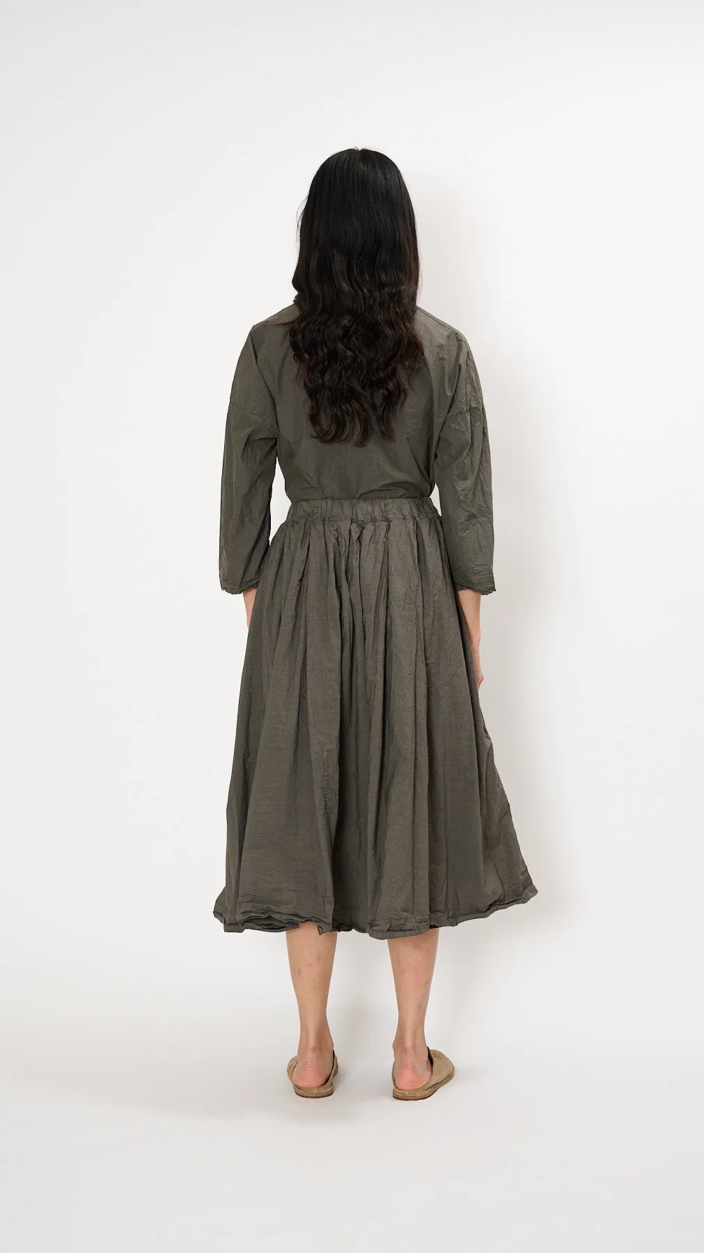 Pleated Long Skirt in Antracite