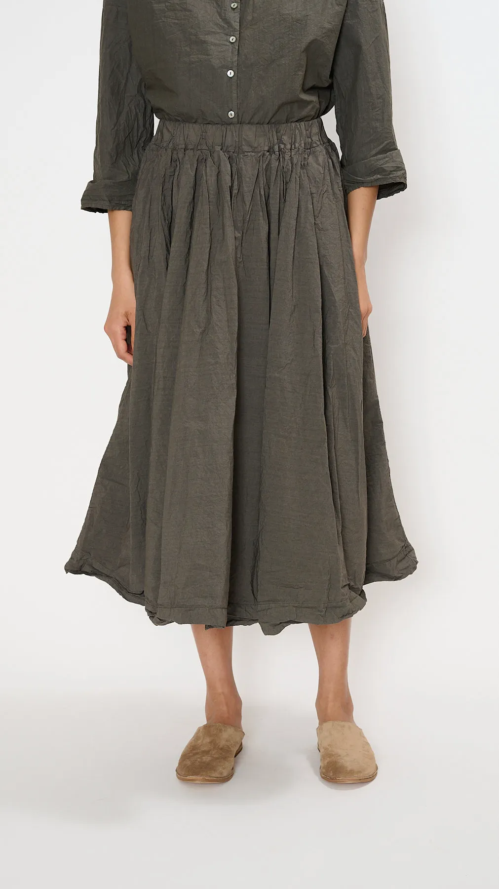 Pleated Long Skirt in Antracite