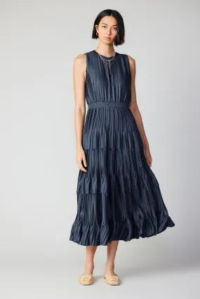 Pleated Sleeveless Maxi Dress