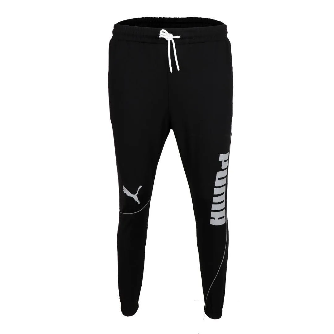 Puma Men's Comfortable Cotton Sweatpants With Bold Side Logo - Black