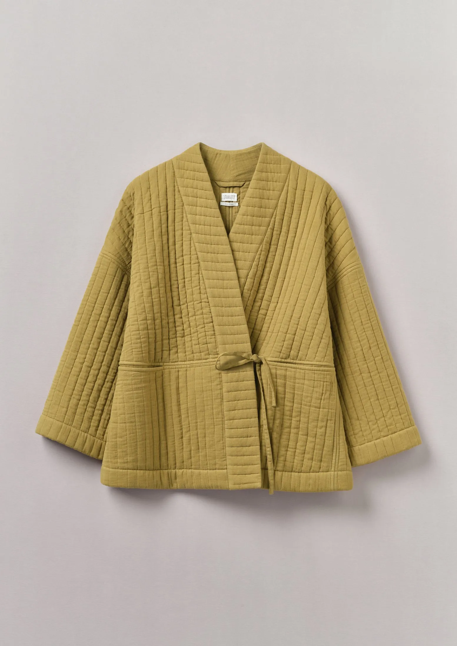 Quilted Cotton Gown | Soft Olive