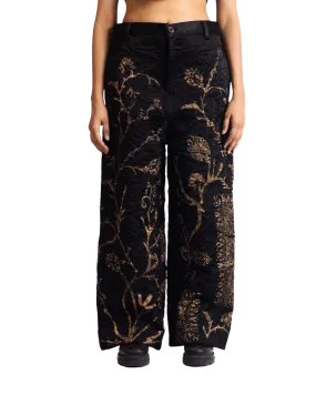 "GOLDEN" SILK BLOCKPRINT TROUSERS