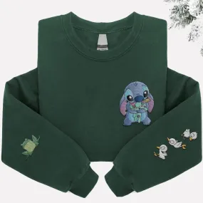 "Stitch And Scrump Frog Duck" Couple Sweatshirts - Custom Embroidered Matching Couple Hoodies