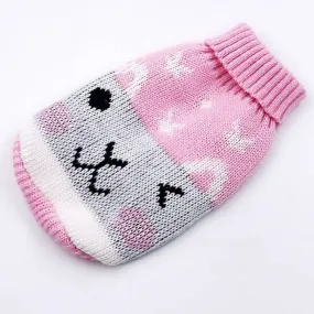 Rabbit Cutely Wink Knitted Crochet Pink Puppy Sweater