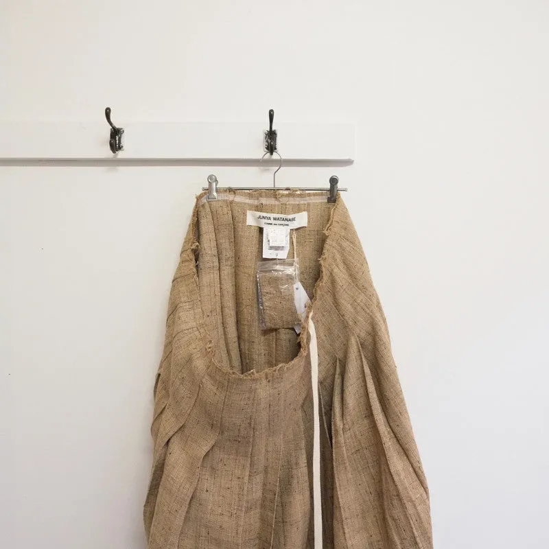 raw silk pleated wrap skirt