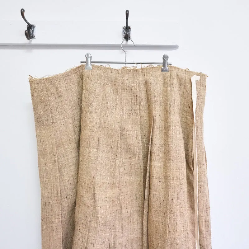 raw silk pleated wrap skirt