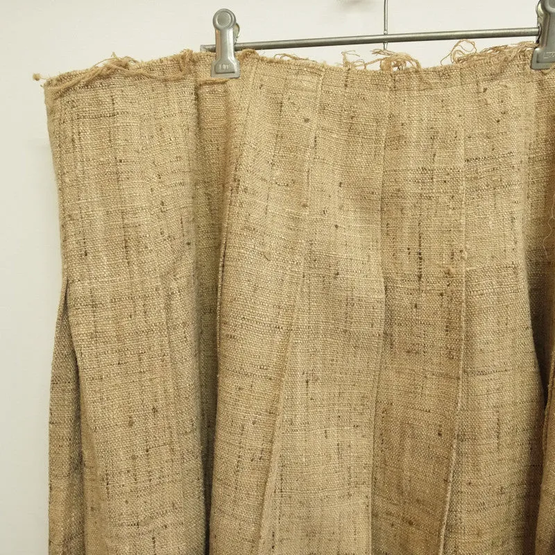 raw silk pleated wrap skirt