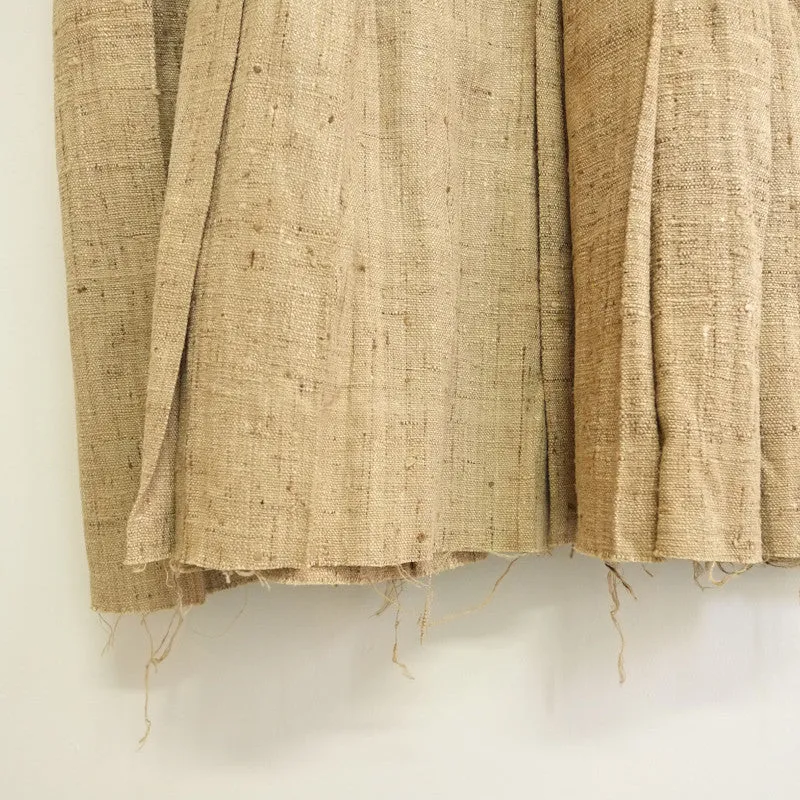 raw silk pleated wrap skirt