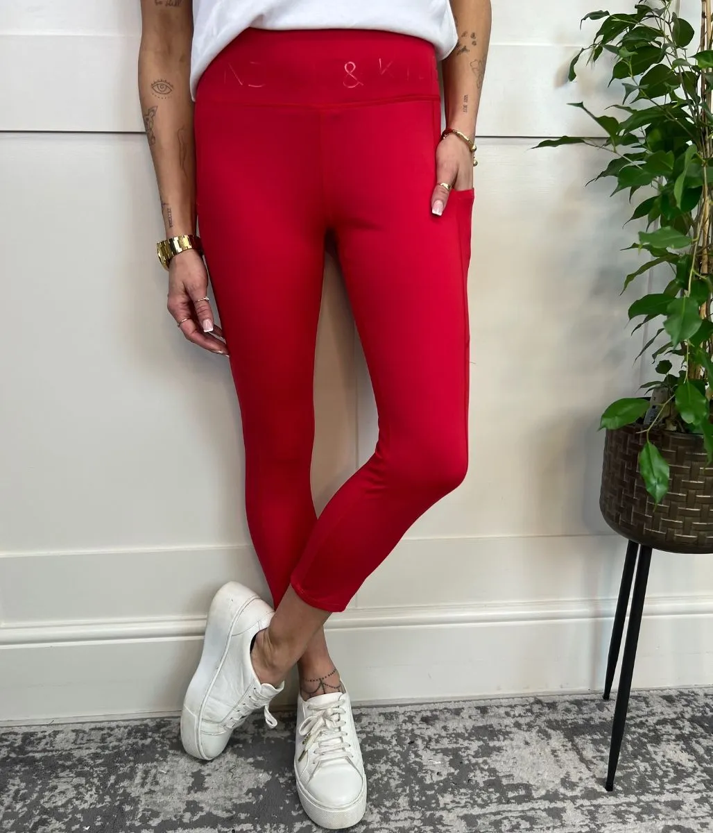 Red Kendall & Kylie High Waisted Leggings