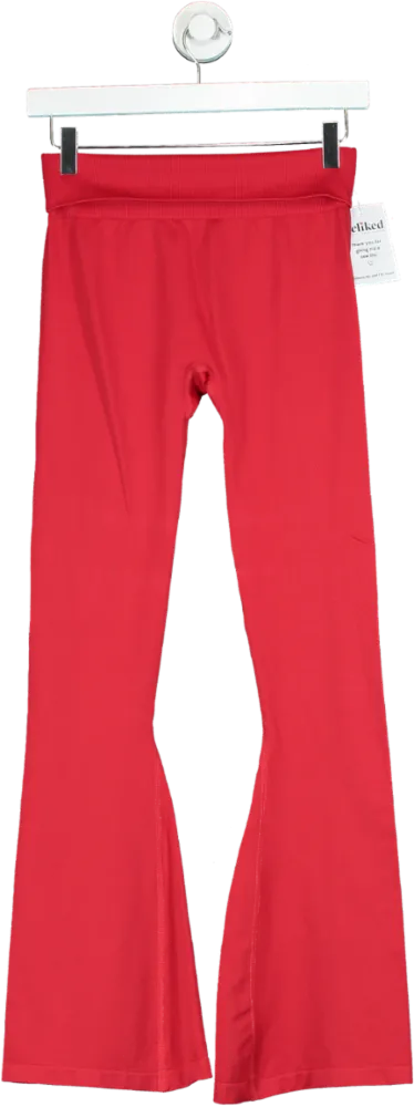 Red Ribbed Trousers UK M