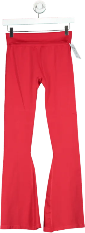 Red Ribbed Trousers UK M