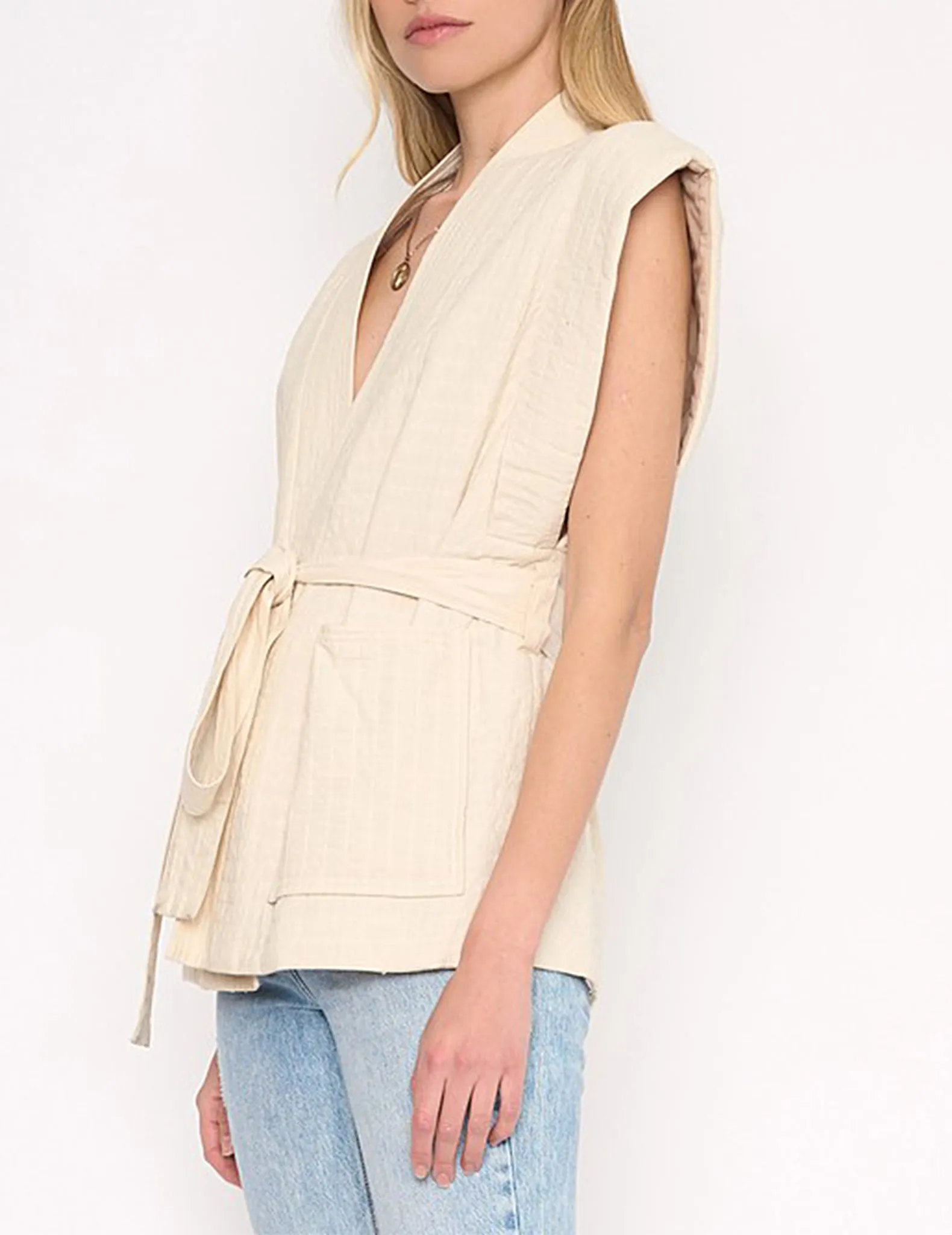 Reign Quilted Ivory Vest